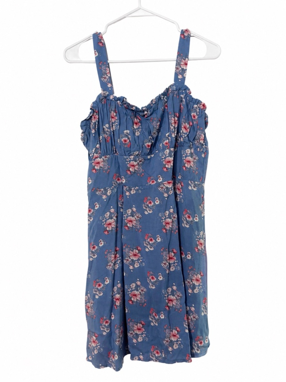 Trixxi Blue Floral dress with Pink Accents